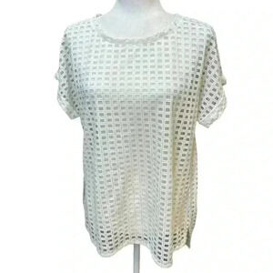 Tart Sheer Overlay Cream Blouse size M
